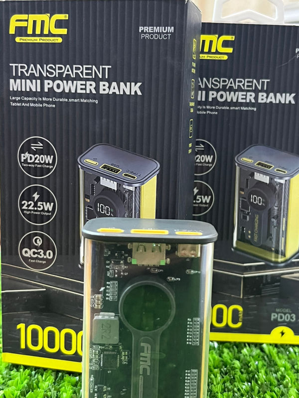 Transparent Mini Power Bank PD03 – 10000mAh